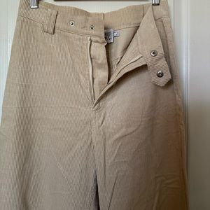Tan wide leg corduroy pants